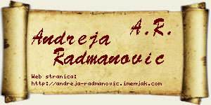 Andreja Radmanović vizit kartica